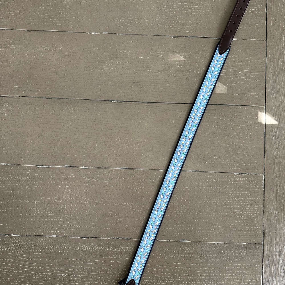 Vineyard Vines Boys Playful Easter Bunny Print Leather & Navy Belt • Size 28 - Picture 10 of 10